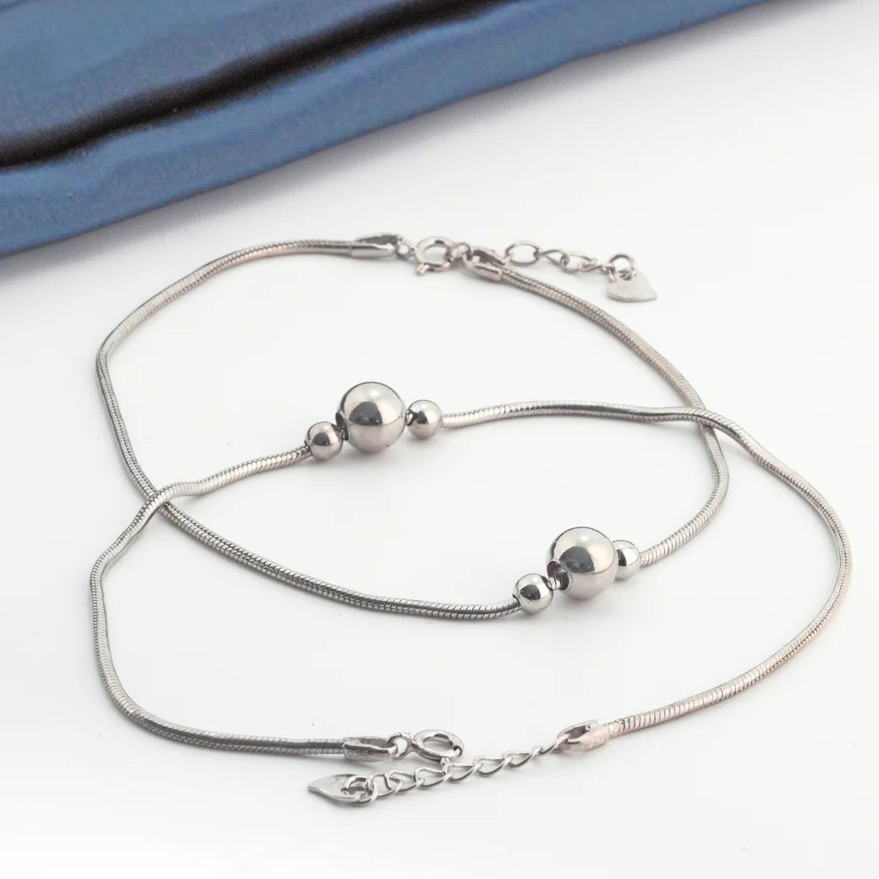 Selene Rhodium Anklet 1