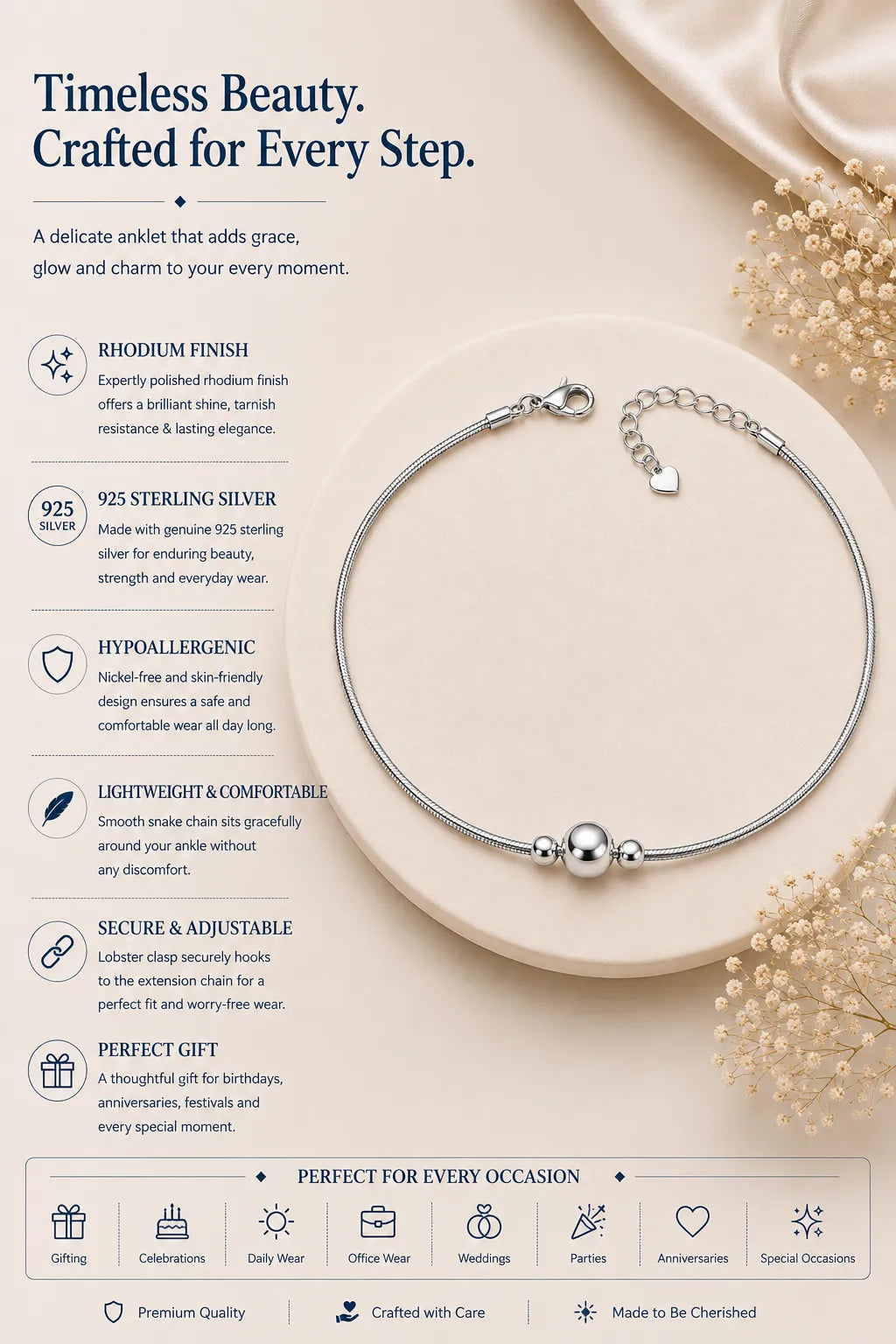 Selene Rhodium Anklet 3
