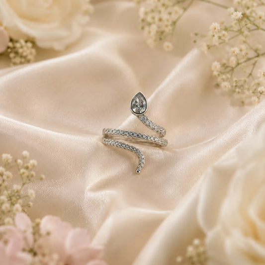 Serpent Studded Adjustable Ring for Women 1