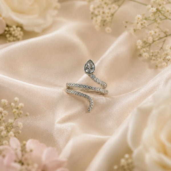 Serpent Studded Adjustable Ring for Women 1