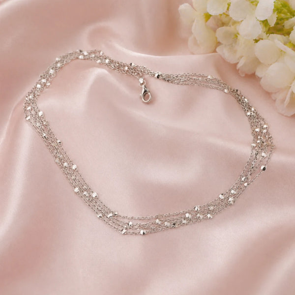 Shimmering Strings Rhodium Necklace 1