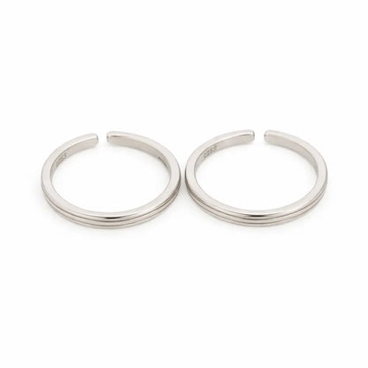 Simplicity Rhodium Toe Rings 8