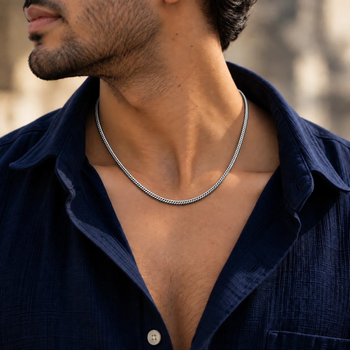 Snake Rhodium Chain for Men 3
