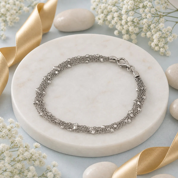 Soft Flow Rhodium Bracelet for Women 1