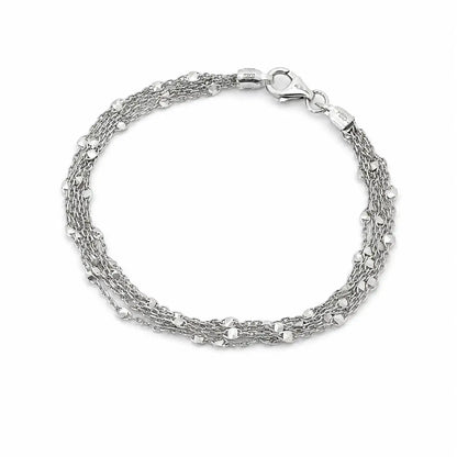 Soft Flow Rhodium Bracelet for Women 4