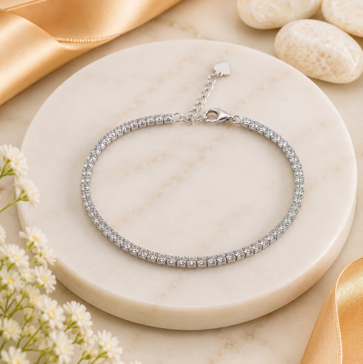 Sparkle Wrist Studded Rhodium Bracelet for Women 1