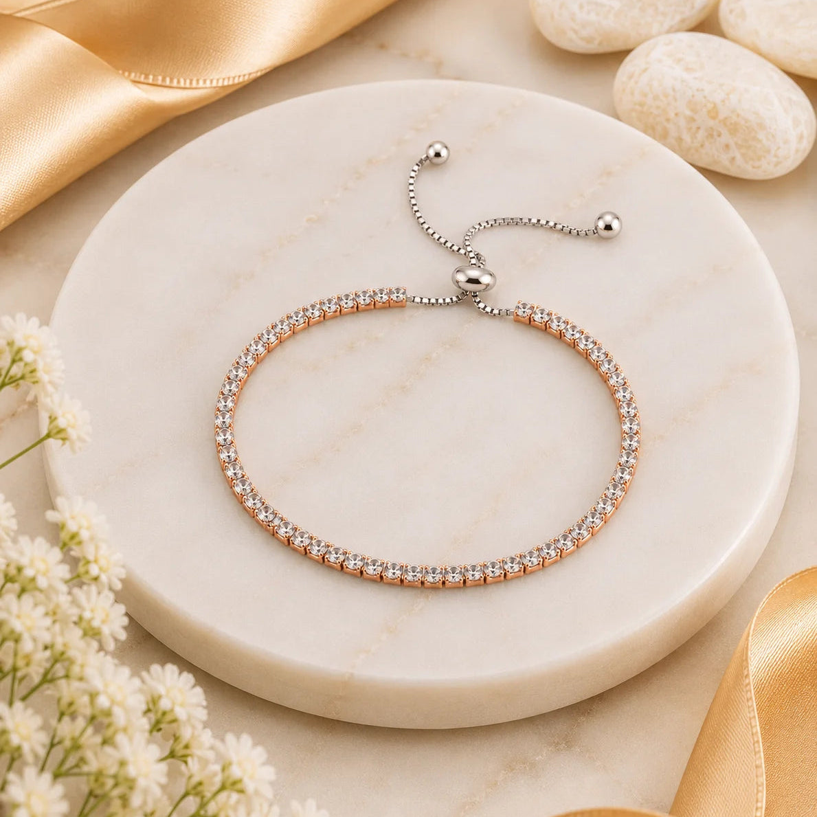 Sparkle Wrist Studded Rose Gold Bracelet for Women 1