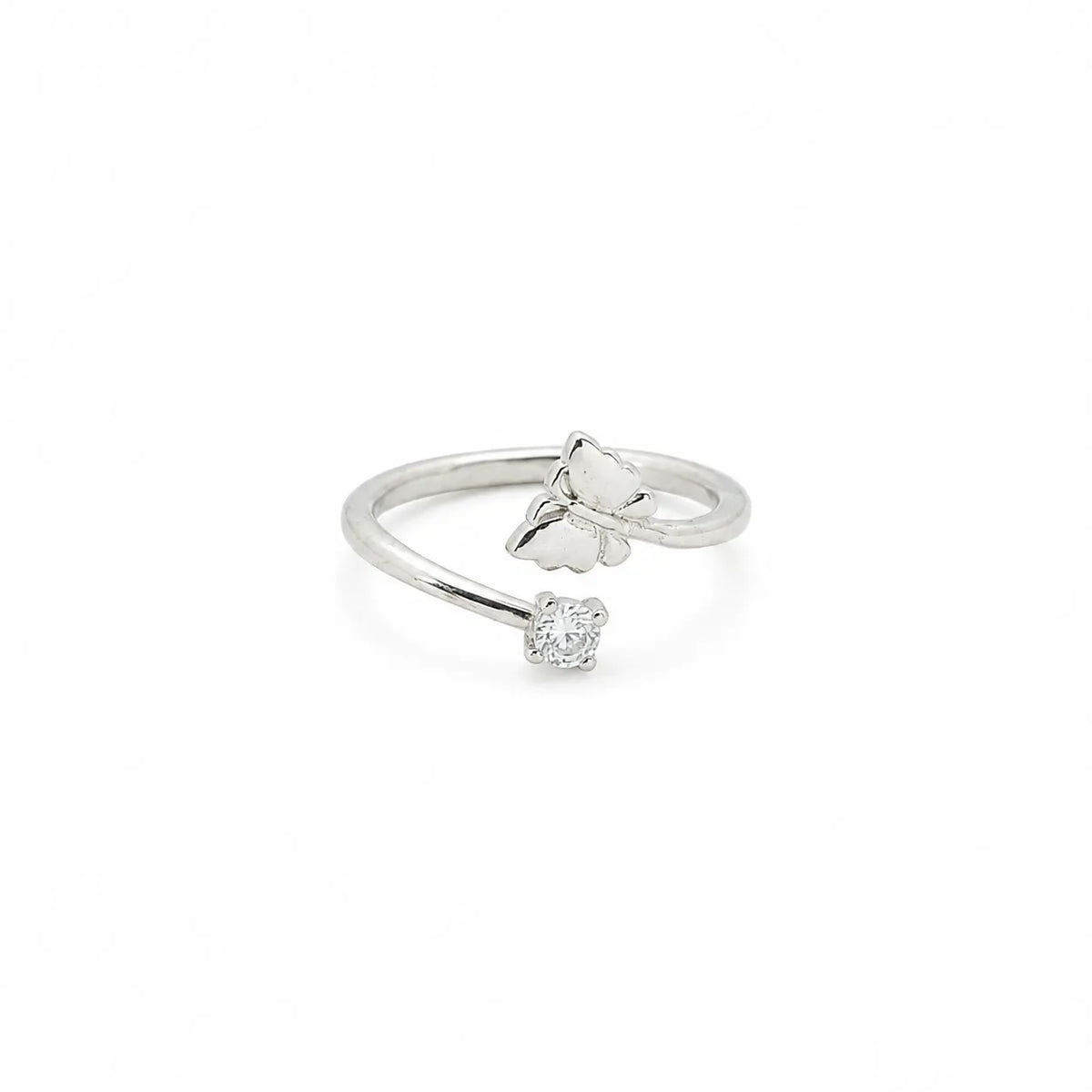 Springdaze Adjustable Rhodium Ring for Women 4