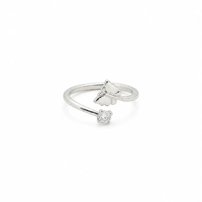 Springdaze Adjustable Rhodium Ring for Women 4
