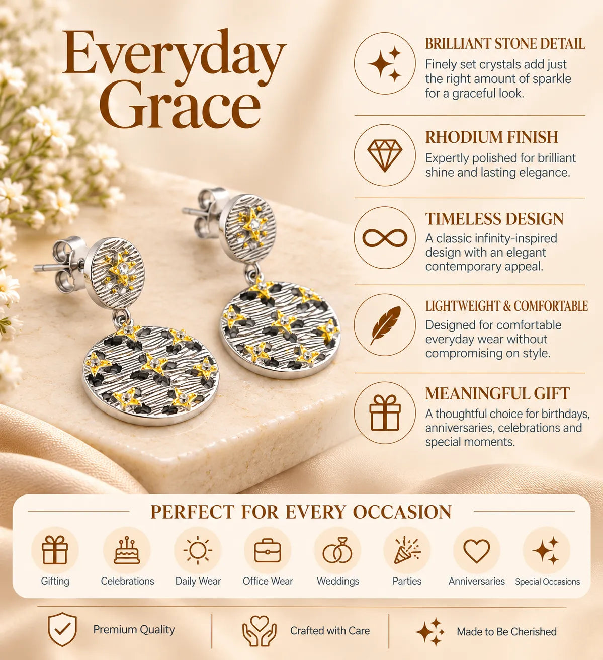 Starborn Rhodium Earrings 3