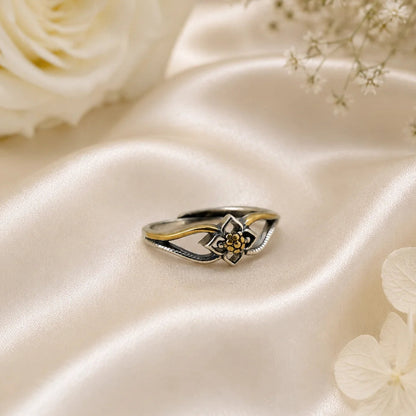 Stardust Gold & Oxidised Adjustable Ring for Women 1