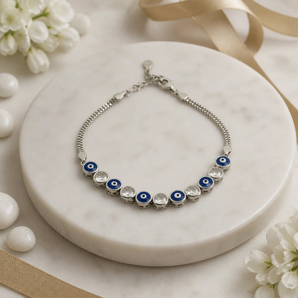 Starry Eyes Studded Rhodium Bracelet for Women 1
