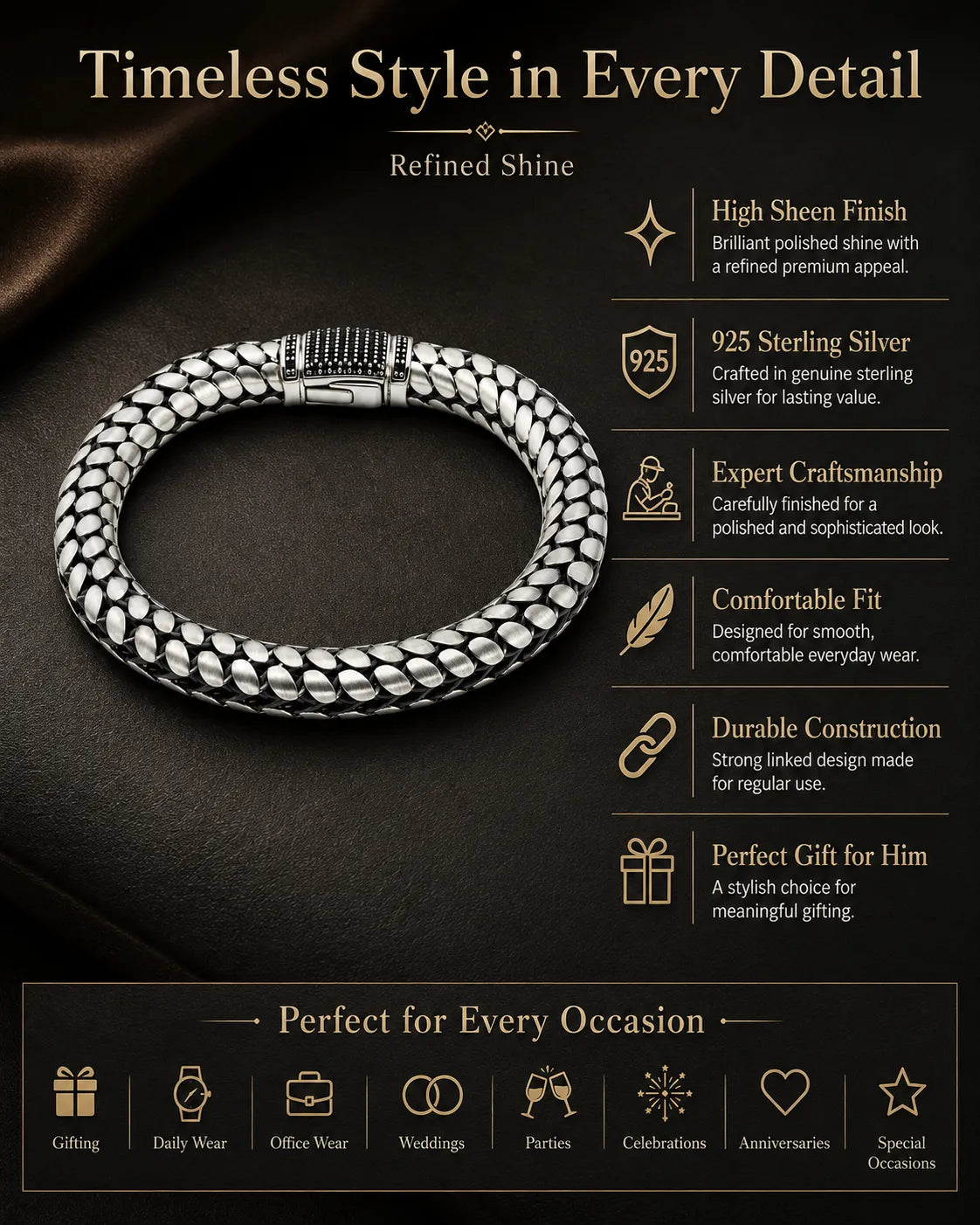 Steel Knot Matte Bracelet for Men 3