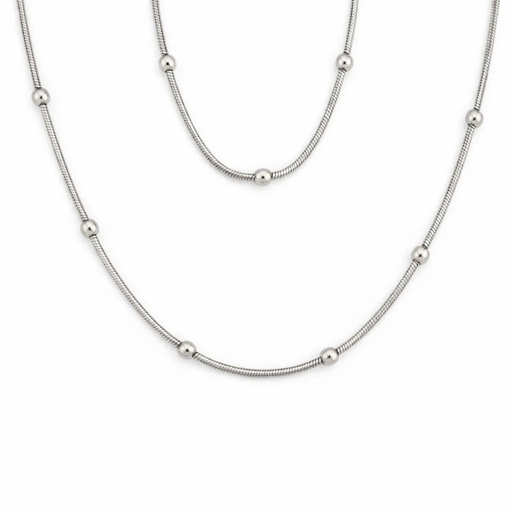 Studded Snake Rhodium Anklet 4
