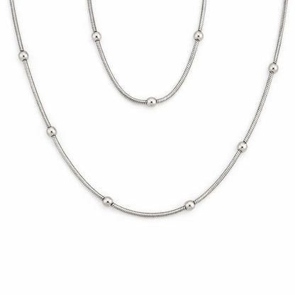 Studded Snake Rhodium Anklet 4