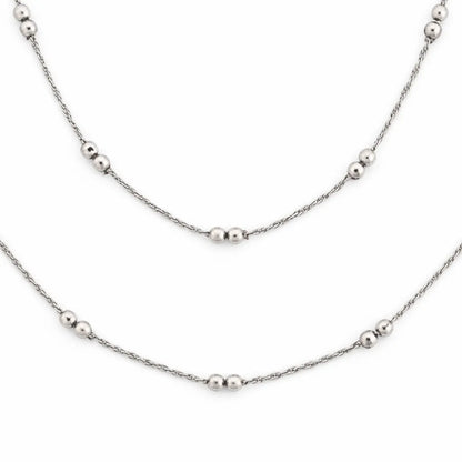 Studded Twists Rhodium Anklet 4