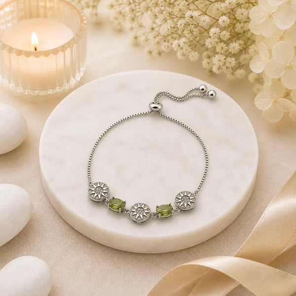 Subtle Shine Studded Rhodium Bracelet for Women 1