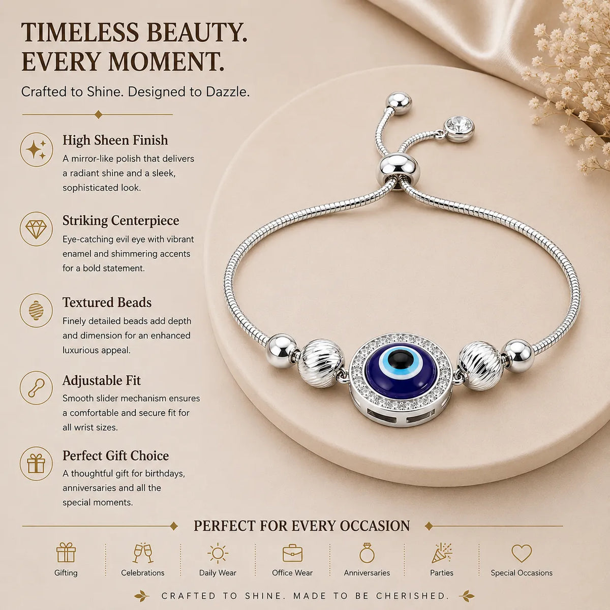 The Big Eye Silver Bracelet for Women 