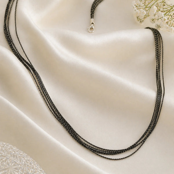 The Luxury Bunch Black & Rhodium Necklace 1