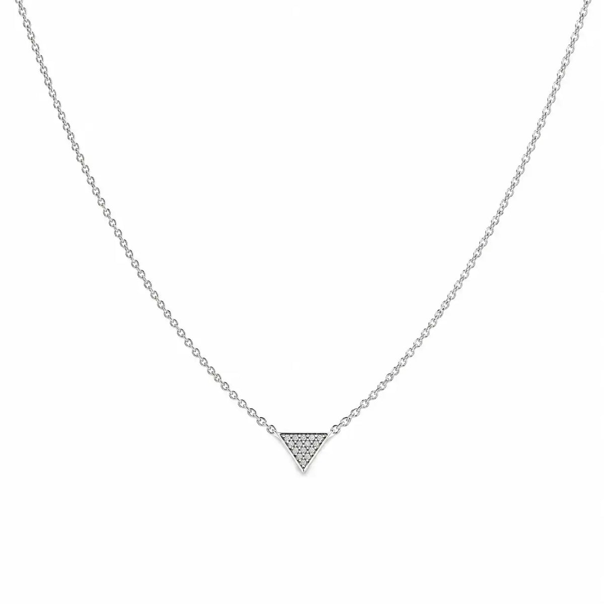 Threefold Studded Rhodium Necklace 4