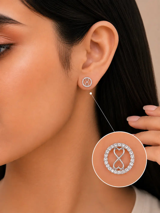 Timeless Studded Rhodium Earrings 2