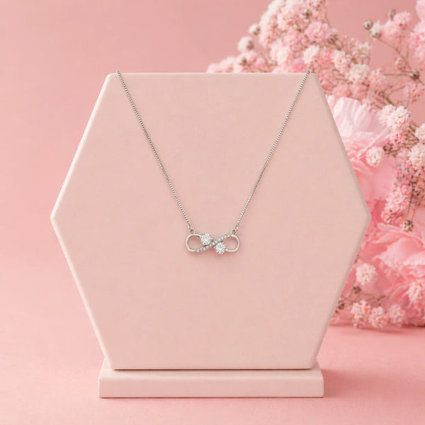 To Beyond Infinity Rhodium Necklace 1