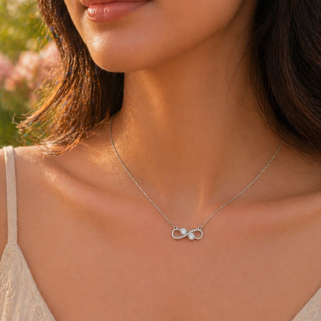 To Beyond Infinity Rhodium Necklace 2
