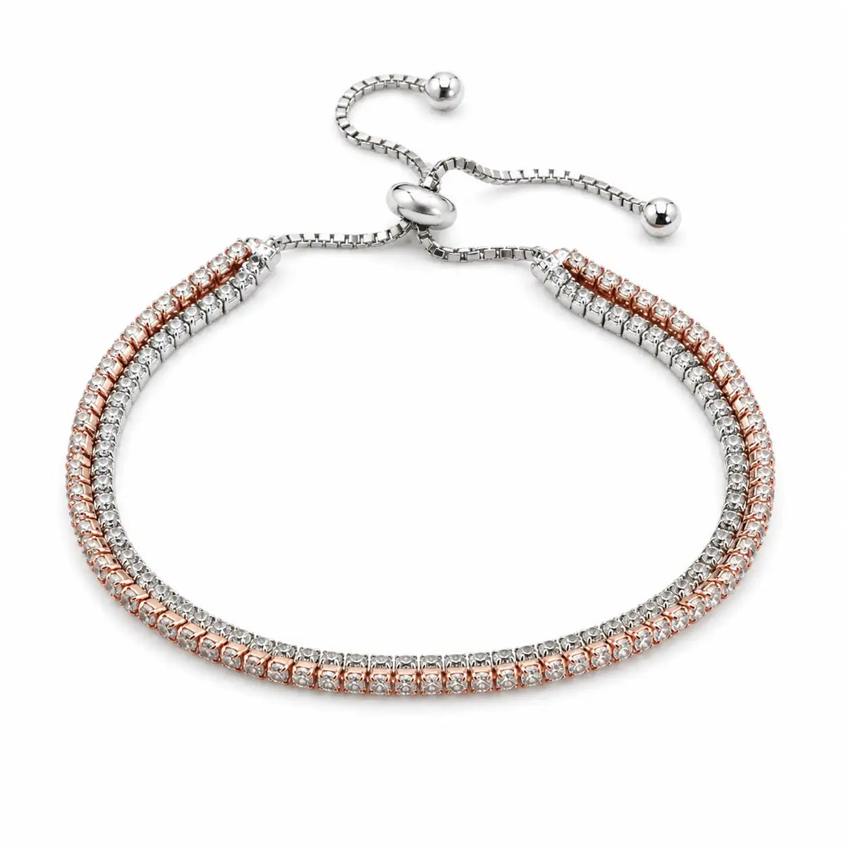 Togetherness Studded Rose Gold & Rhodium Bracelet for Women 4