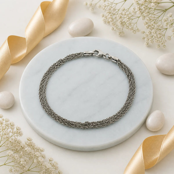 Triple Twists Rhodium Bracelet for Women 1