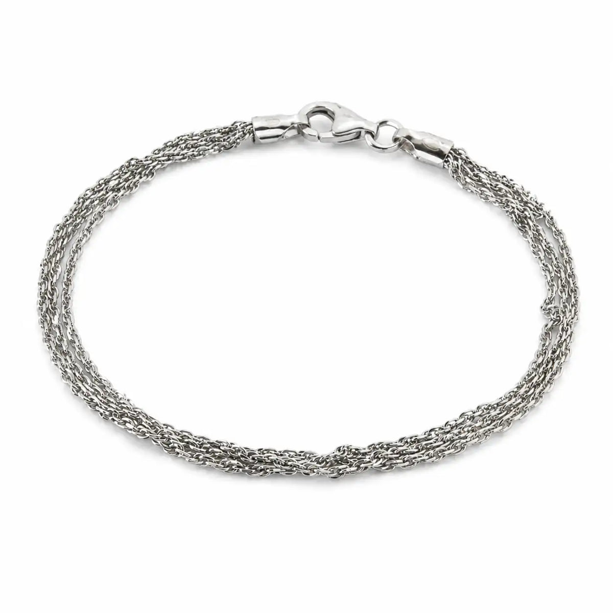 Triple Twists Rhodium Bracelet for Women 4