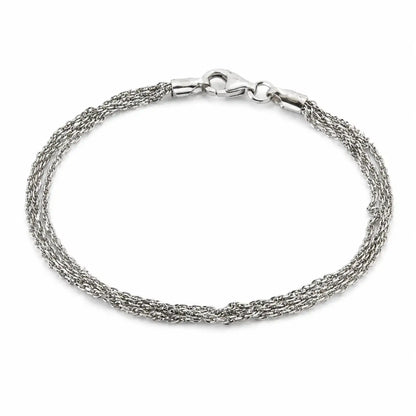 Triple Twists Rhodium Bracelet for Women 4