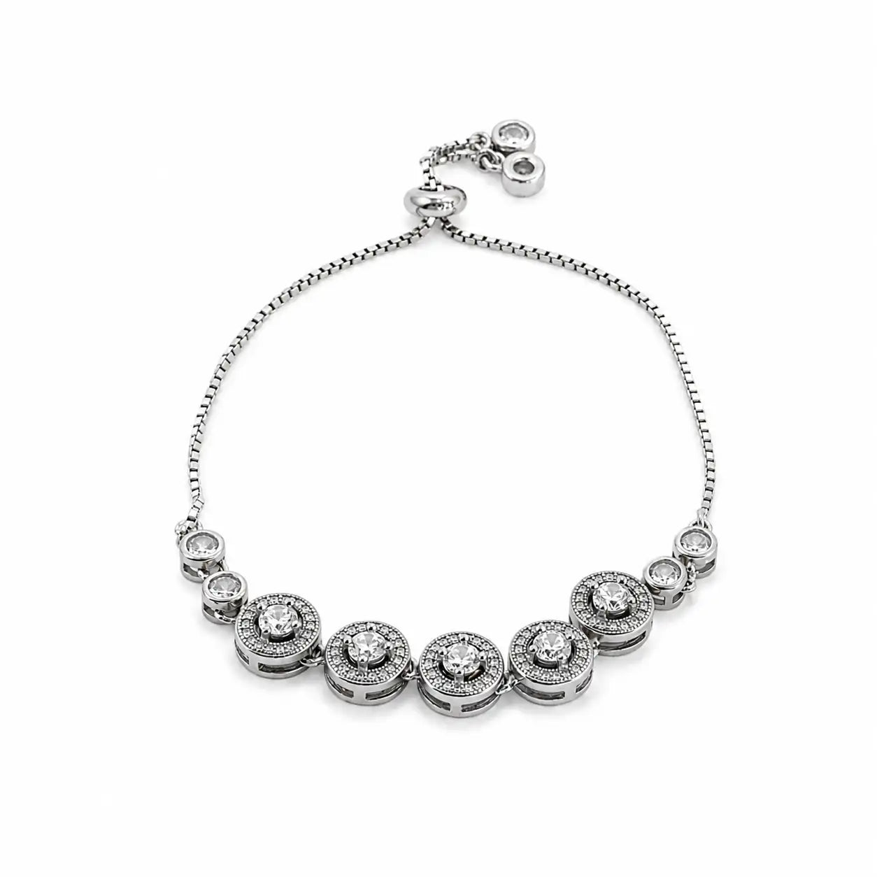 TrueStone Studded Rhodium Bracelet for Women 3