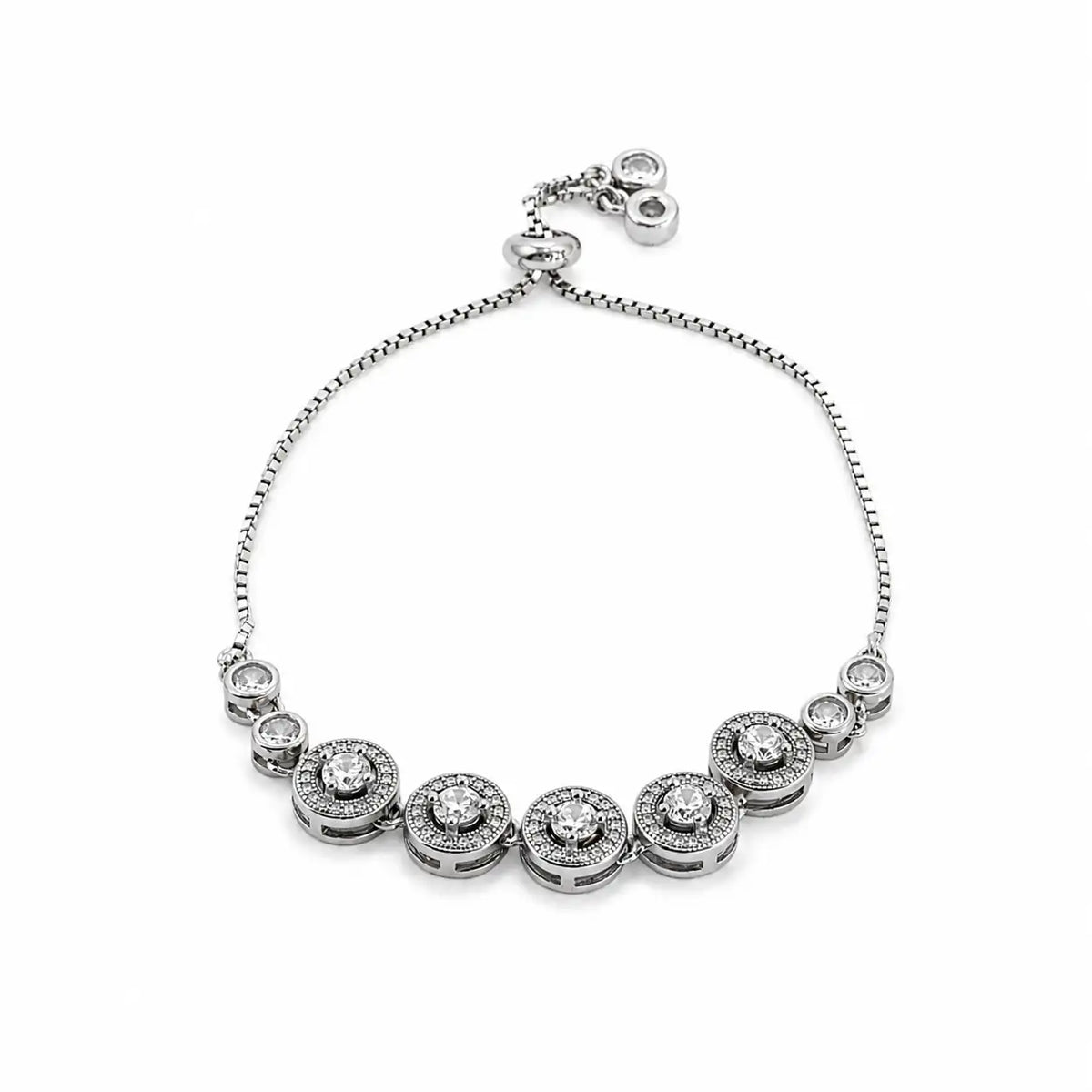 TrueStone Studded Rhodium Bracelet for Women 4