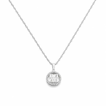 True Balance Studded Rhodium Necklace 4
