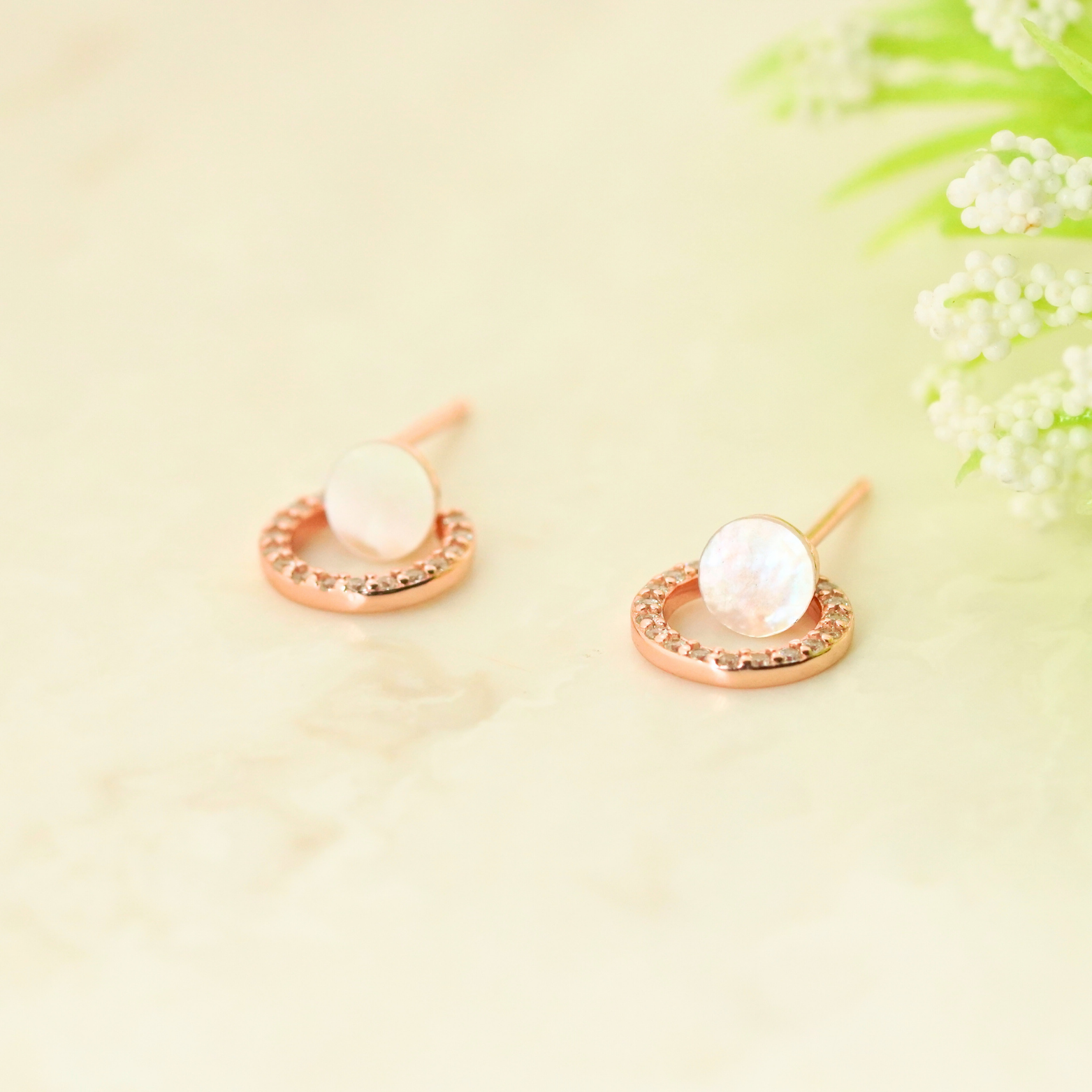 Twain Rhodium & Rose Gold Earrings 1