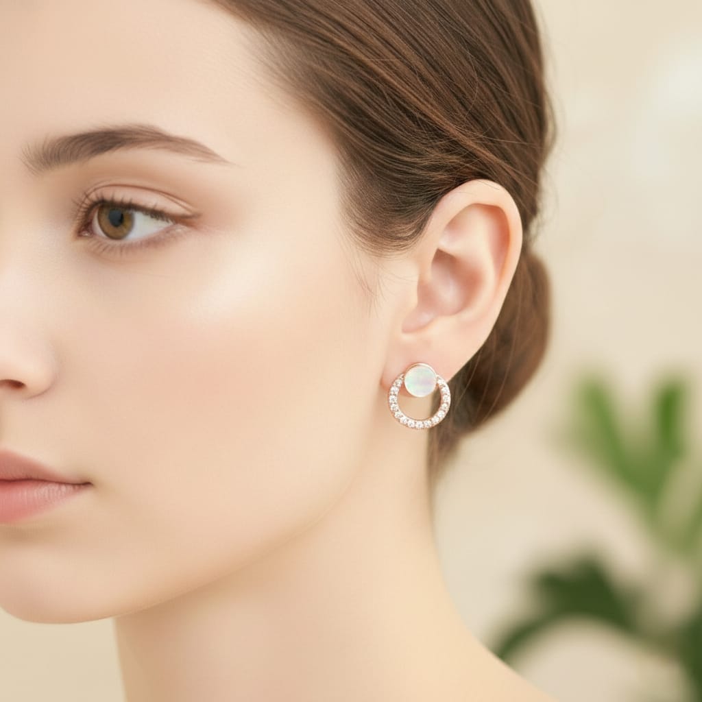 Twain Rhodium & Rose Gold Earrings 2