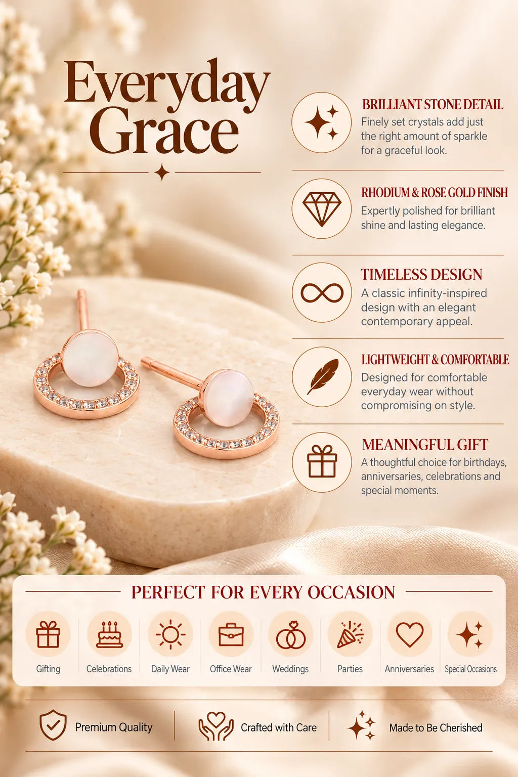 Twain Rhodium & Rose Gold Earrings 3