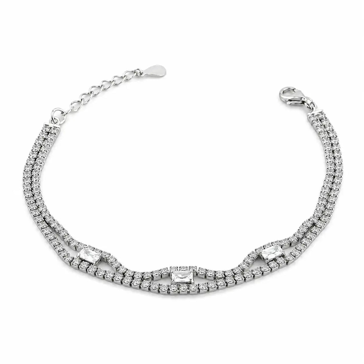 Venice Studded Rhodium Bracelet for Women 4