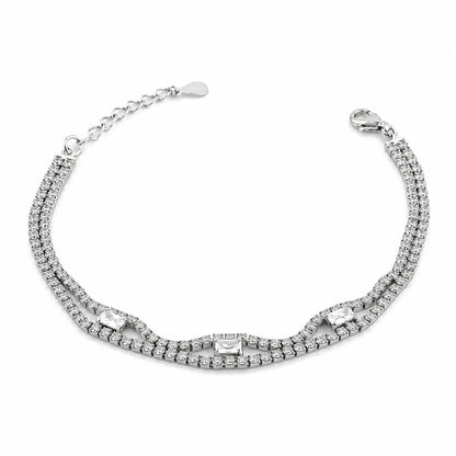 Venice Studded Rhodium Bracelet for Women 4