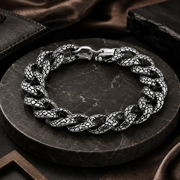 Villain Chunky Oxidised Bracelet for Men 1