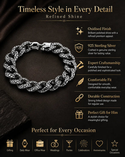 Villain Chunky Oxidised Bracelet for Men 3