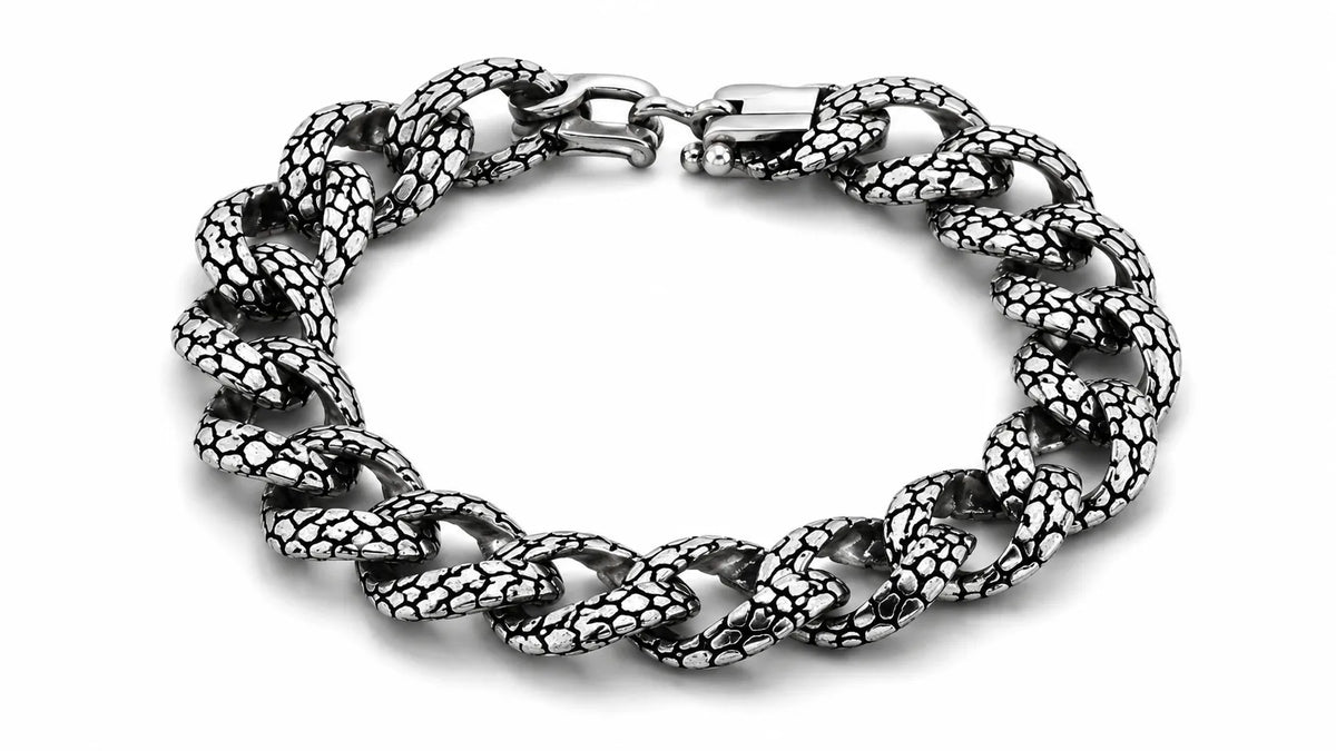 Villain Chunky Oxidised Bracelet for Men 4