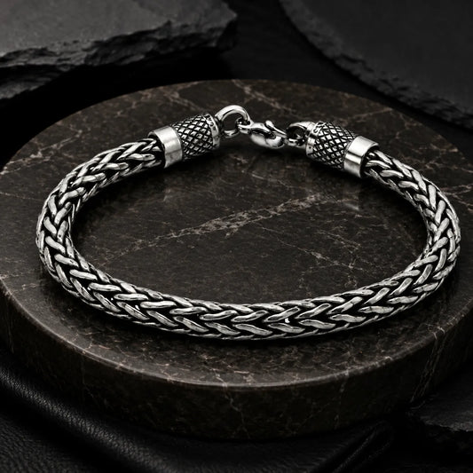 Viper Chunky Oxidised Bracelet for Men 1