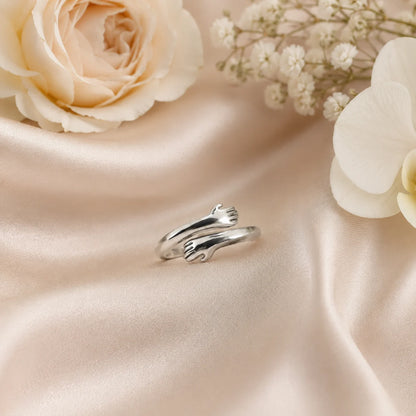 Warmth Adjustable Rhodium Hug Band for Women 1