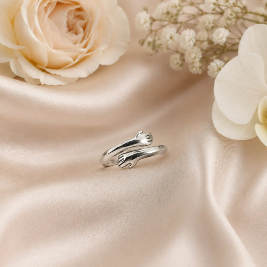 Warmth Adjustable Rhodium Hug Band for Women 1