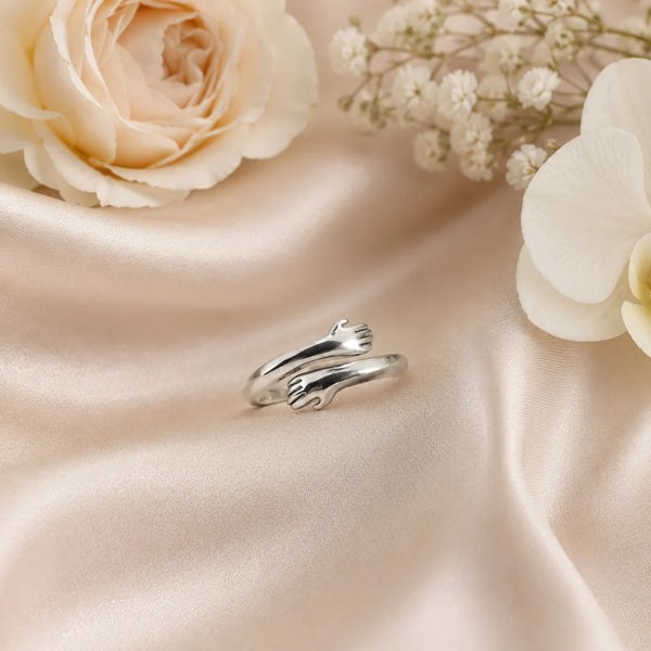 Warmth Adjustable Rhodium Hug Band for Women 1
