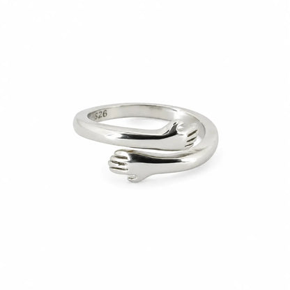 Warmth Adjustable Rhodium Hug Band for Women 3