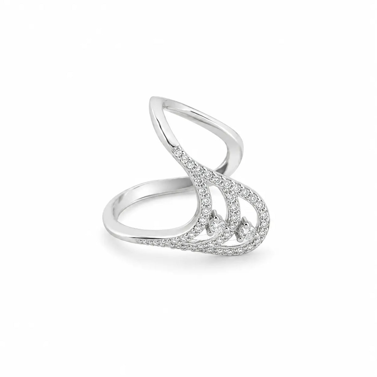 Wavelength Studded Adjustable Ring for Women 4