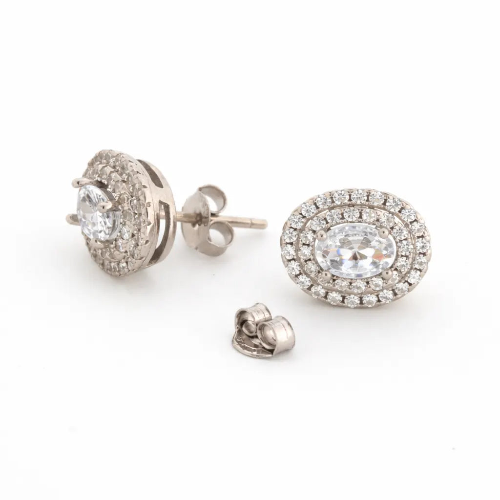 White Radiance Rhodium Earrings 10