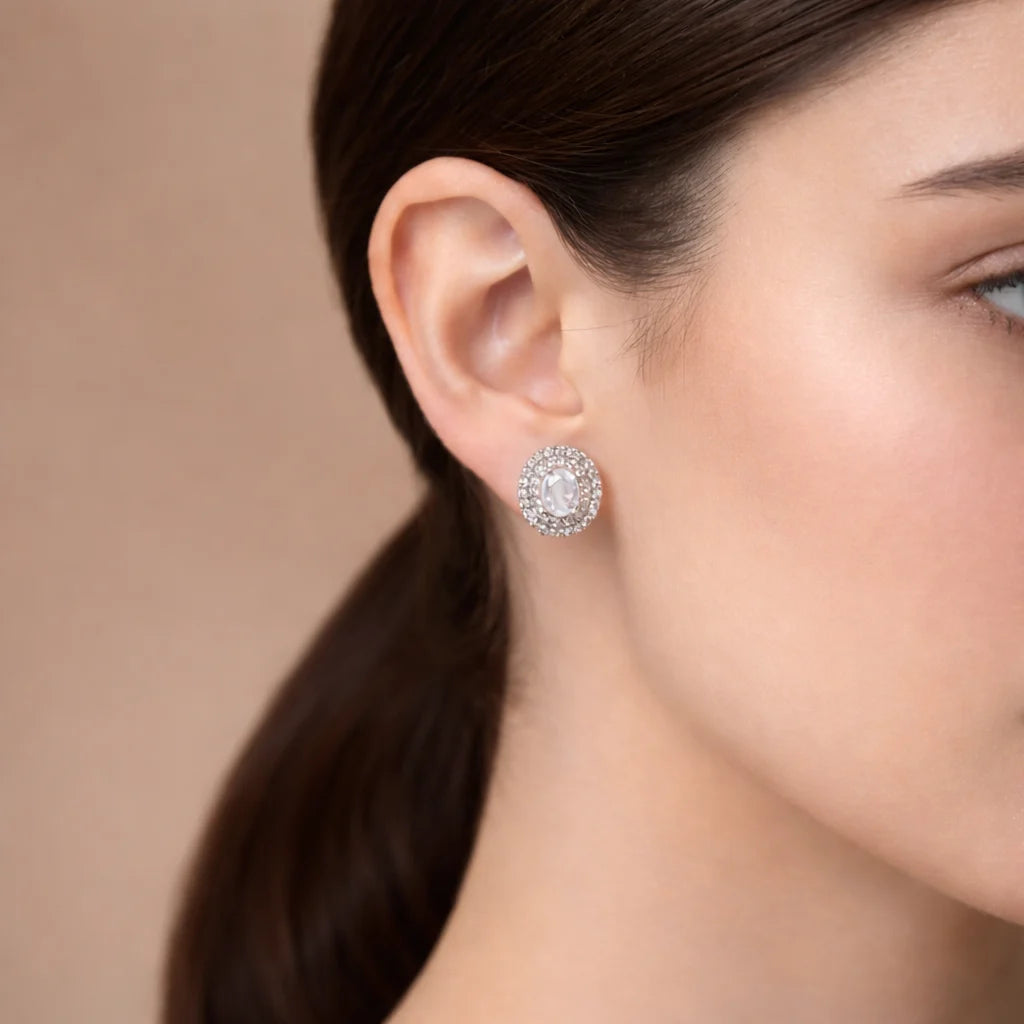 White Radiance Rhodium Earrings 9